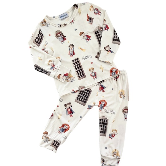 Little Eyes Mini Marvels Kids Bamboo Two-Piece Pyjama Set - Picture 1 of 3